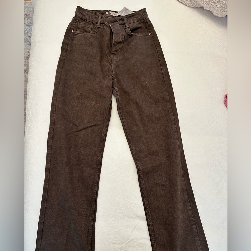 Zara Women's Brown Flare Jeans